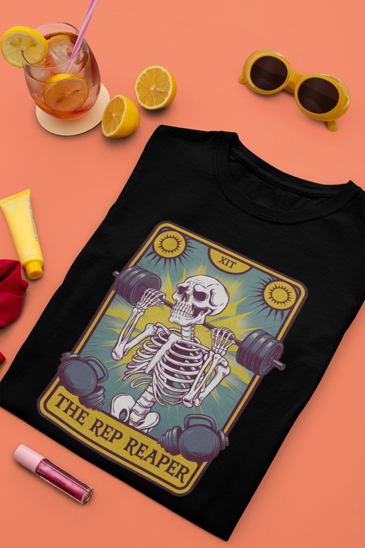 The Reps Reaper in yellow Unisex Gym Meme TShirt| Unfiltered - Unfiltered