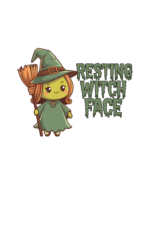 Resting Witch Face with cute Green witch T-shirt for women| Unfiltered