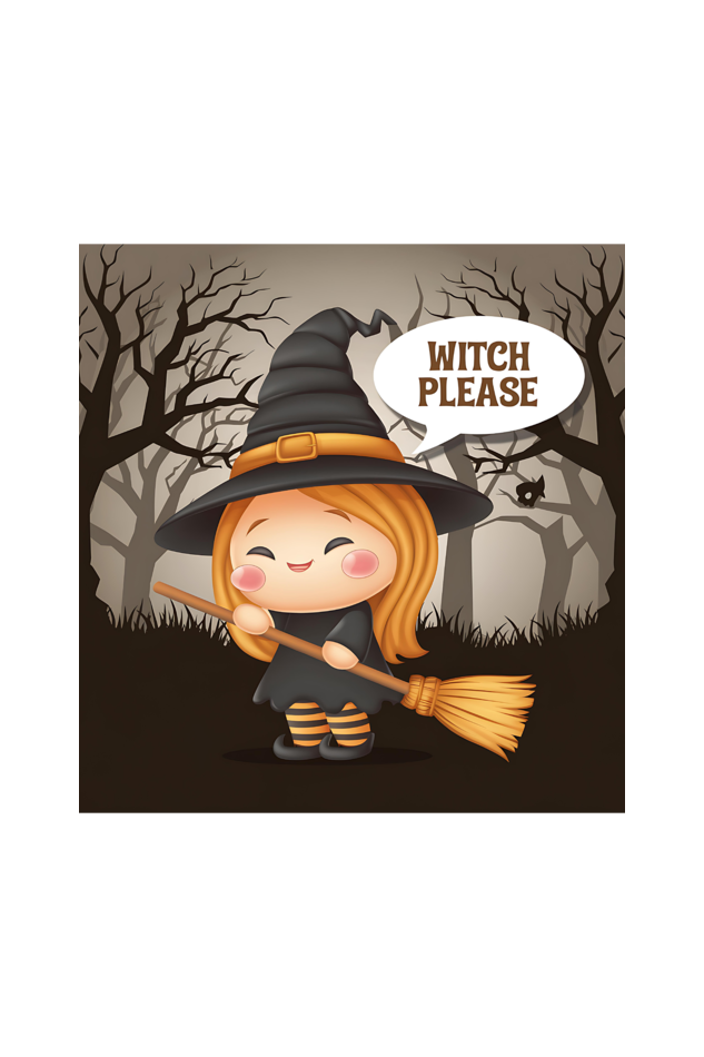 Resting Witch Face with a cute witch on a broom for Women | Unfiltered