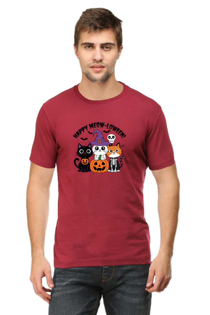 3 cute Cat Happy Meow-o-ween Unisex T-shirt | Unfiltered