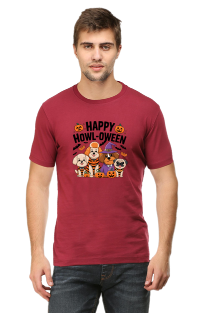 Happy Howl-o-ween cute dog Unisex T-shirt | Unfiltered