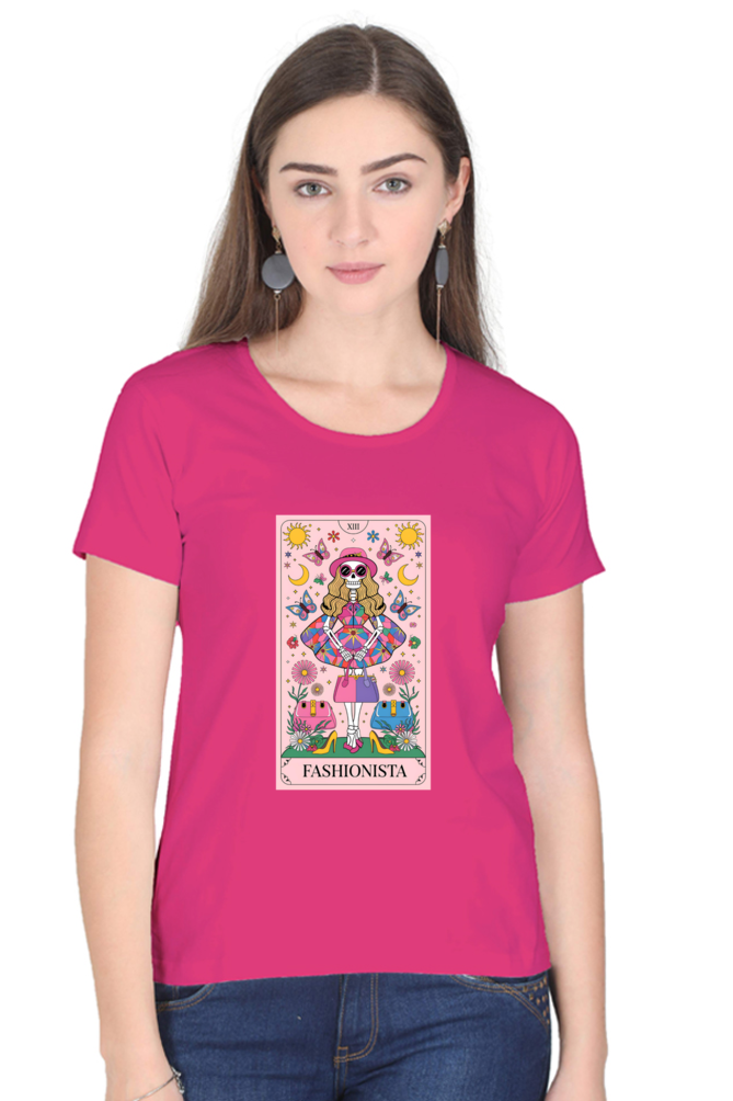 The Fashionista in pink Tarot Card Tee for Women| Unfiltered - Unfiltered