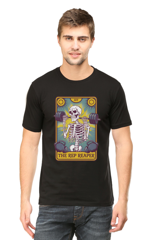 The Reps Reaper in yellow Unisex Gym Meme TShirt| Unfiltered