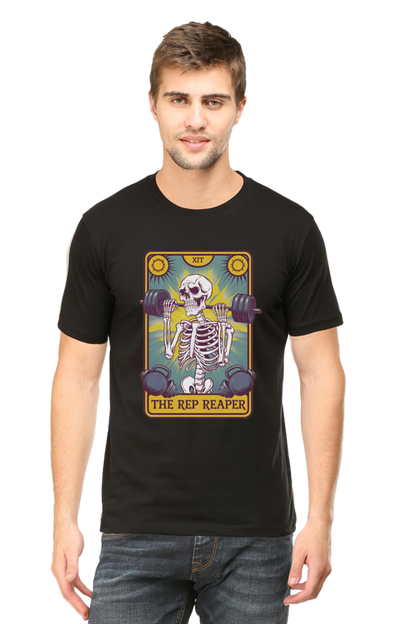 The Reps Reaper in yellow Unisex Gym Meme TShirt| Unfiltered