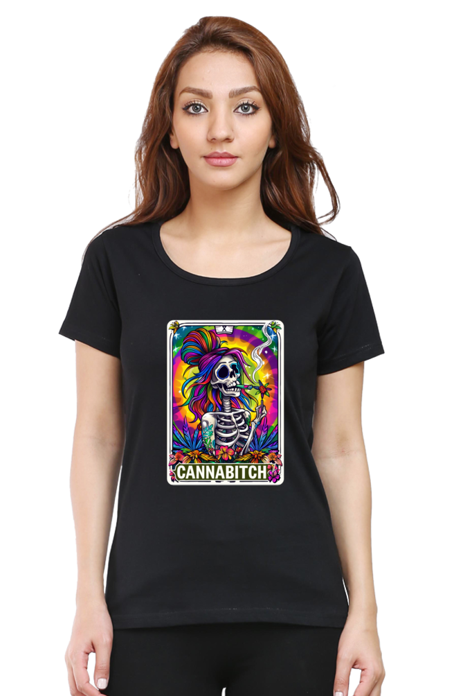 Cannabitch Tarot card Design T-Shirt for Women| Unfiltered