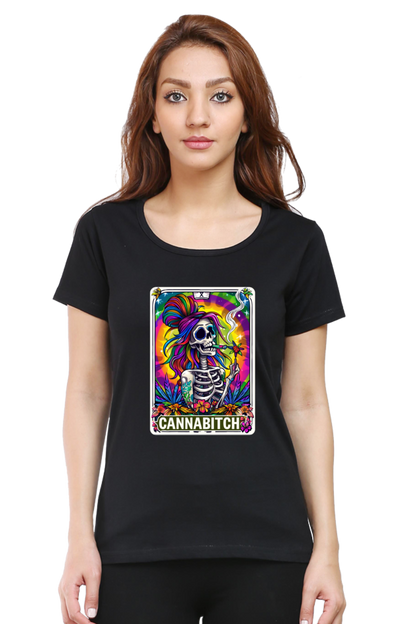 Cannabitch Tarot card Design T-Shirt for Women| Unfiltered