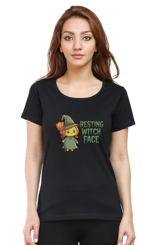 Resting Witch Face with cute Green witch T-shirt for women| Unfiltered