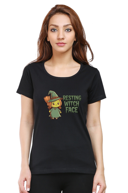 Resting Witch Face with cute Green witch T-shirt for women| Unfiltered