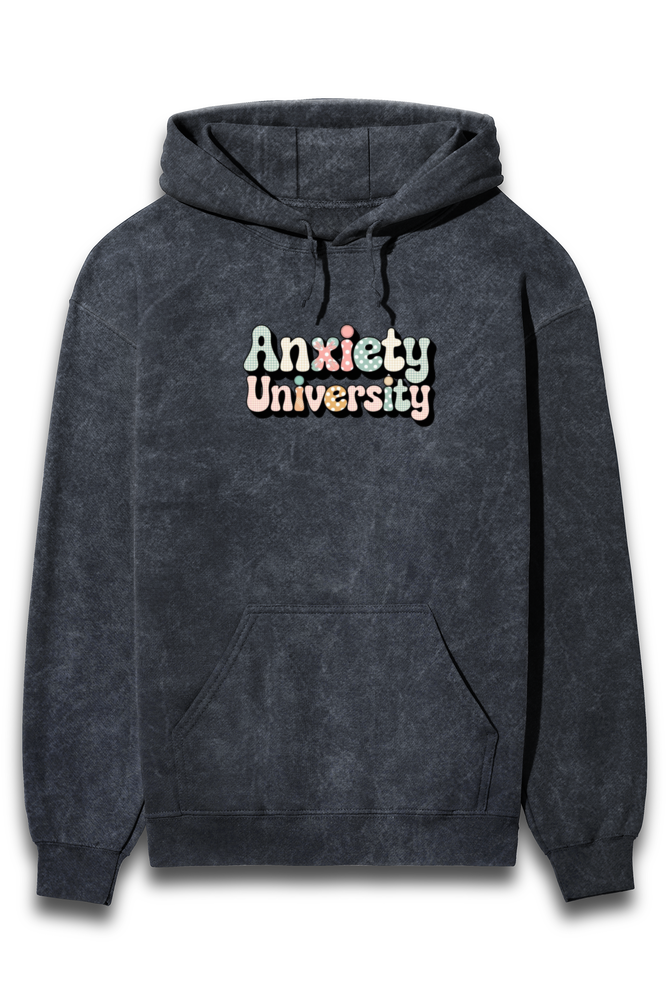 Anxiety University in ginghamand polka design Unisex Hoodie | Unfiltered