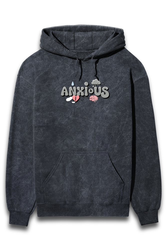 Anxious written in grey Unisex Hoodie | Unfiltered