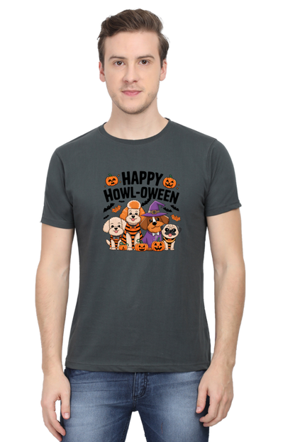 Happy Howl-o-ween cute dog Unisex T-shirt | Unfiltered