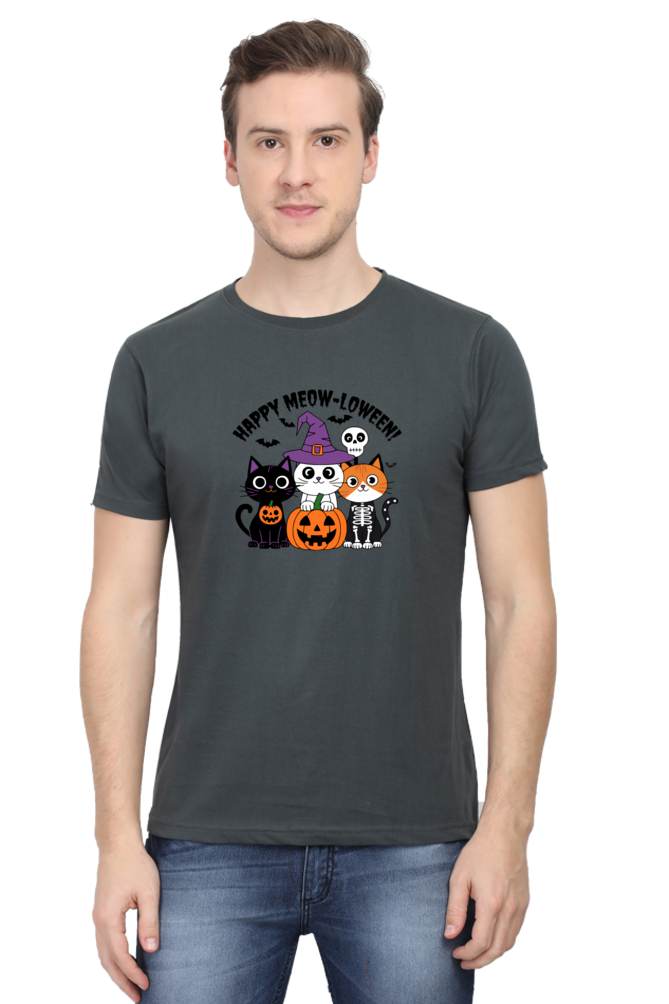 3 cute Cat Happy Meow-o-ween Unisex T-shirt | Unfiltered