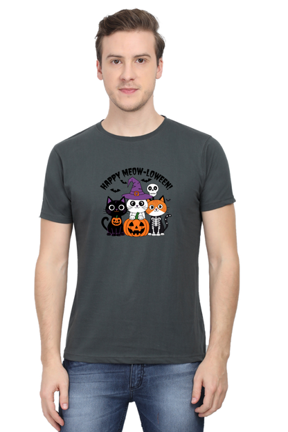 3 cute Cat Happy Meow-o-ween Unisex T-shirt | Unfiltered