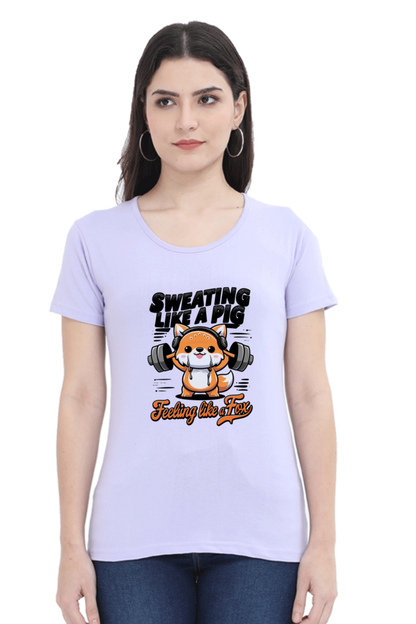 Feeling like a fox, sweating like a Pig Kawaii T-shirt for Women| Unfiltered - Unfiltered