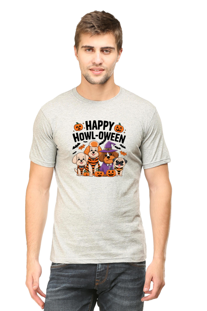 Happy Howl-o-ween cute dog Unisex T-shirt | Unfiltered