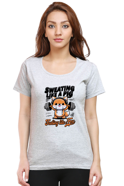 Feeling like a fox, sweating like a Pig Kawaii T-shirt for Women| Unfiltered - Unfiltered