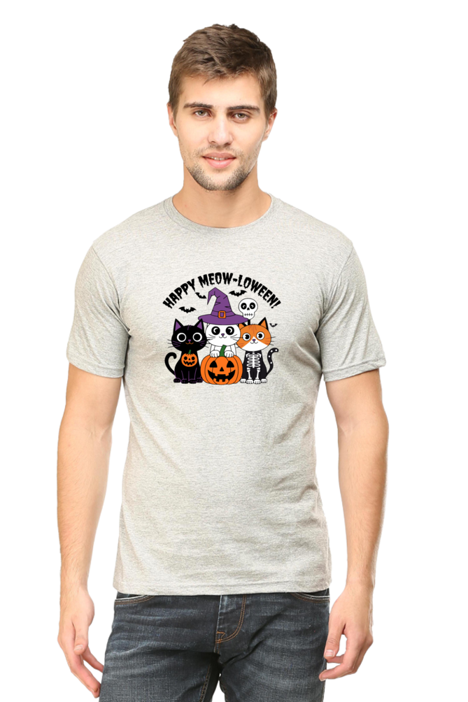 3 cute Cat Happy Meow-o-ween Unisex T-shirt | Unfiltered