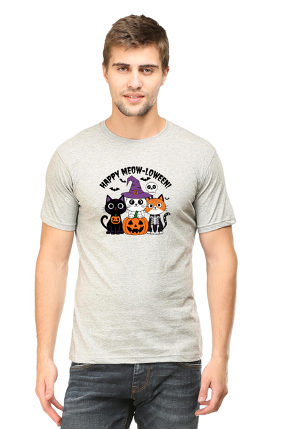 3 cute Cat Happy Meow-o-ween Unisex T-shirt | Unfiltered