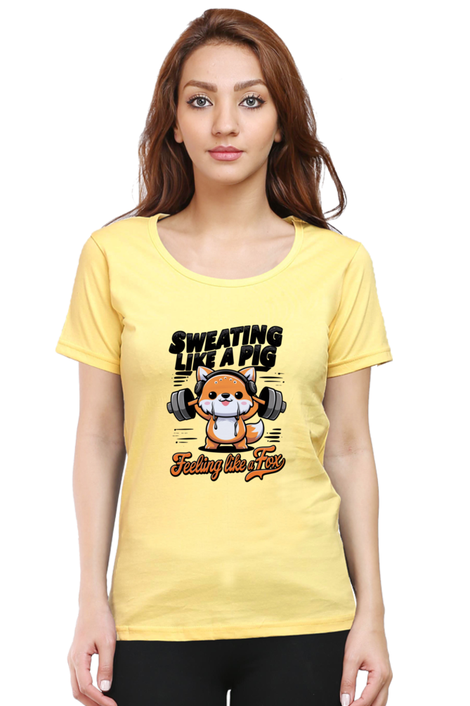 Feeling like a fox, sweating like a Pig Kawaii T-shirt for Women| Unfiltered - Unfiltered