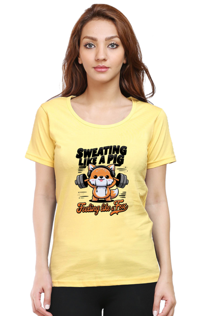 Feeling like a fox, sweating like a Pig Kawaii T-shirt for Women| Unfiltered - Unfiltered