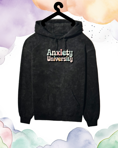 Anxiety University in ginghamand polka design Unisex Hoodie | Unfiltered