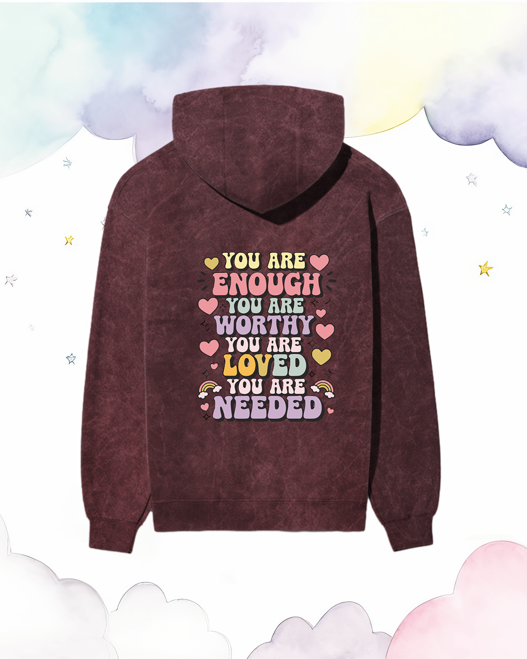 You are worthy, enough, loved etc Mental health Unisex Hoodie | Unfiltered - Unfiltered
