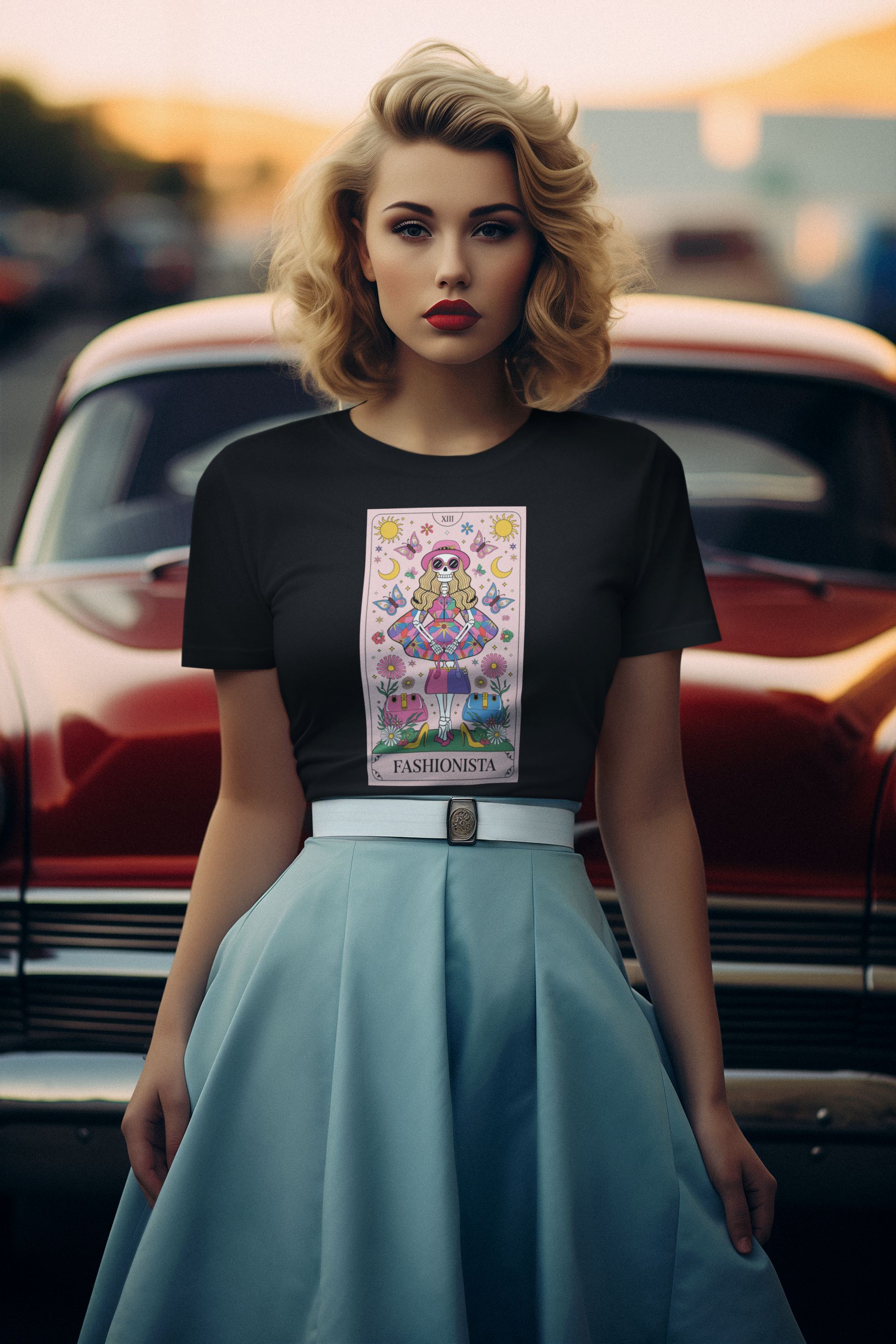 The Fashionista in pink Tarot Card Tee for Women| Unfiltered - Unfiltered