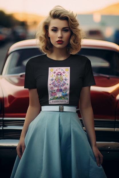 The Fashionista in pink Tarot Card Tee for Women| Unfiltered - Unfiltered