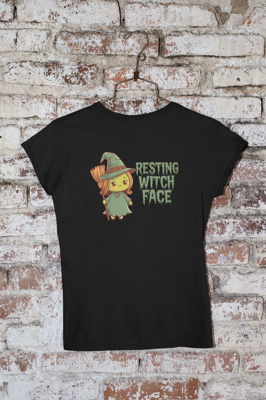 Resting Witch Face with cute Green witch T-shirt for women| Unfiltered