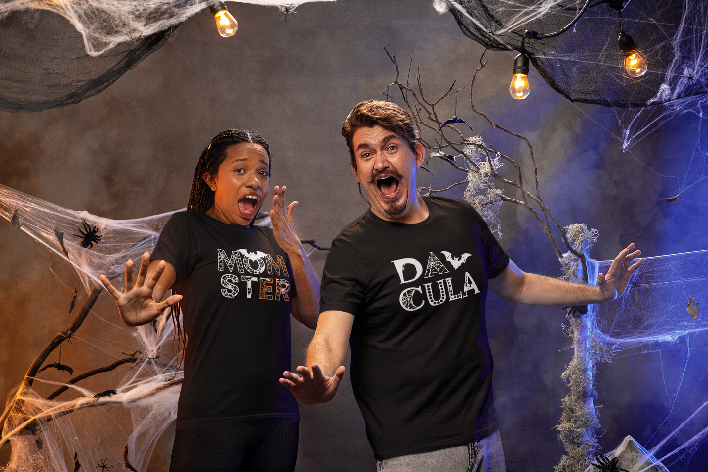 Spooktacular Parent Duo: "Momster & Dadcula" T-Shirt Bundle| Unfiltered