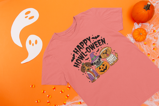 Happy Howl-o-ween cute dog design Unisex T-Shirt| Unfiltered