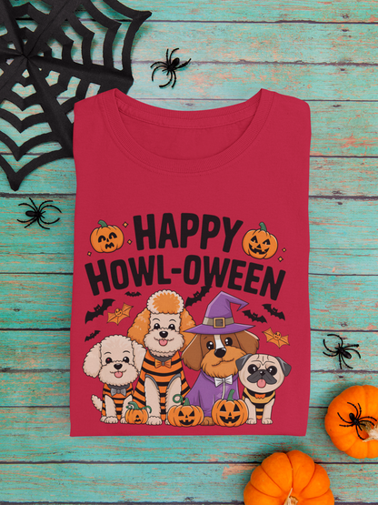 Happy Howl-o-ween cute dog Unisex T-shirt | Unfiltered