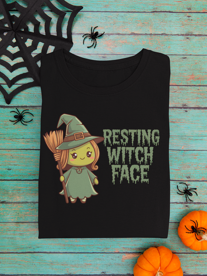 Resting Witch Face with cute Green witch T-shirt for women| Unfiltered