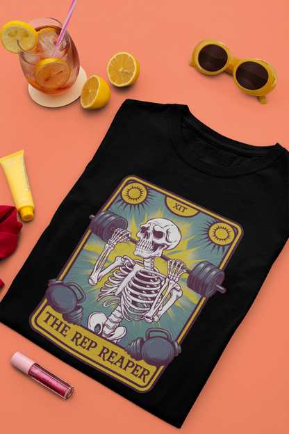 The Reps Reaper in yellow Unisex Gym Meme TShirt| Unfiltered