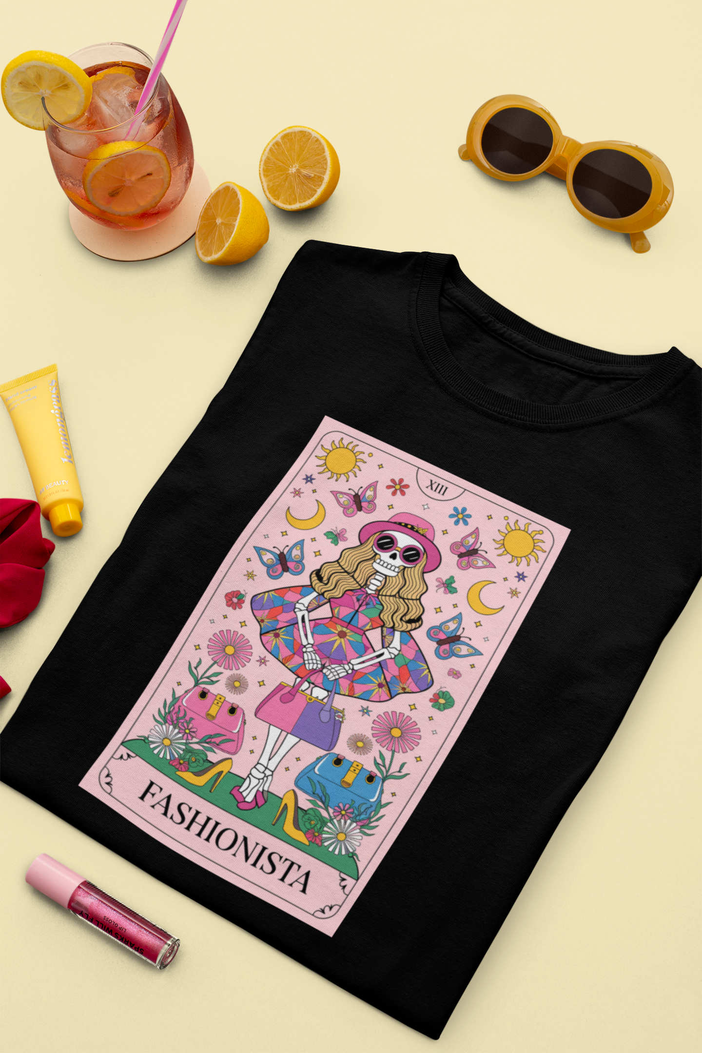 The Fashionista in pink Tarot Card Tee for Women| Unfiltered - Unfiltered