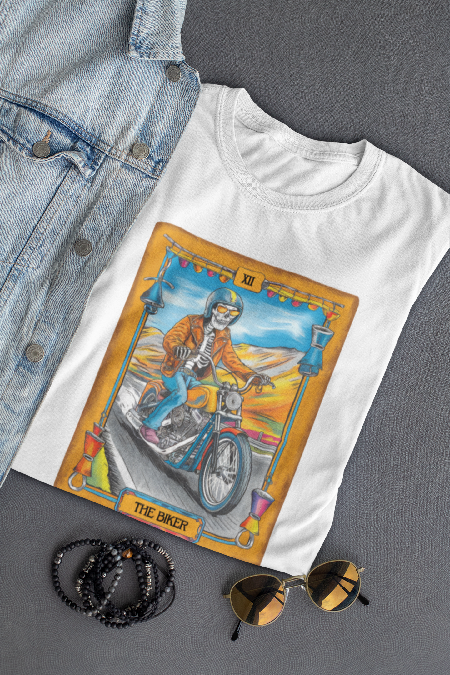 The Biker Skeleton Tarot T-Shirt Unisex | Unfiltered