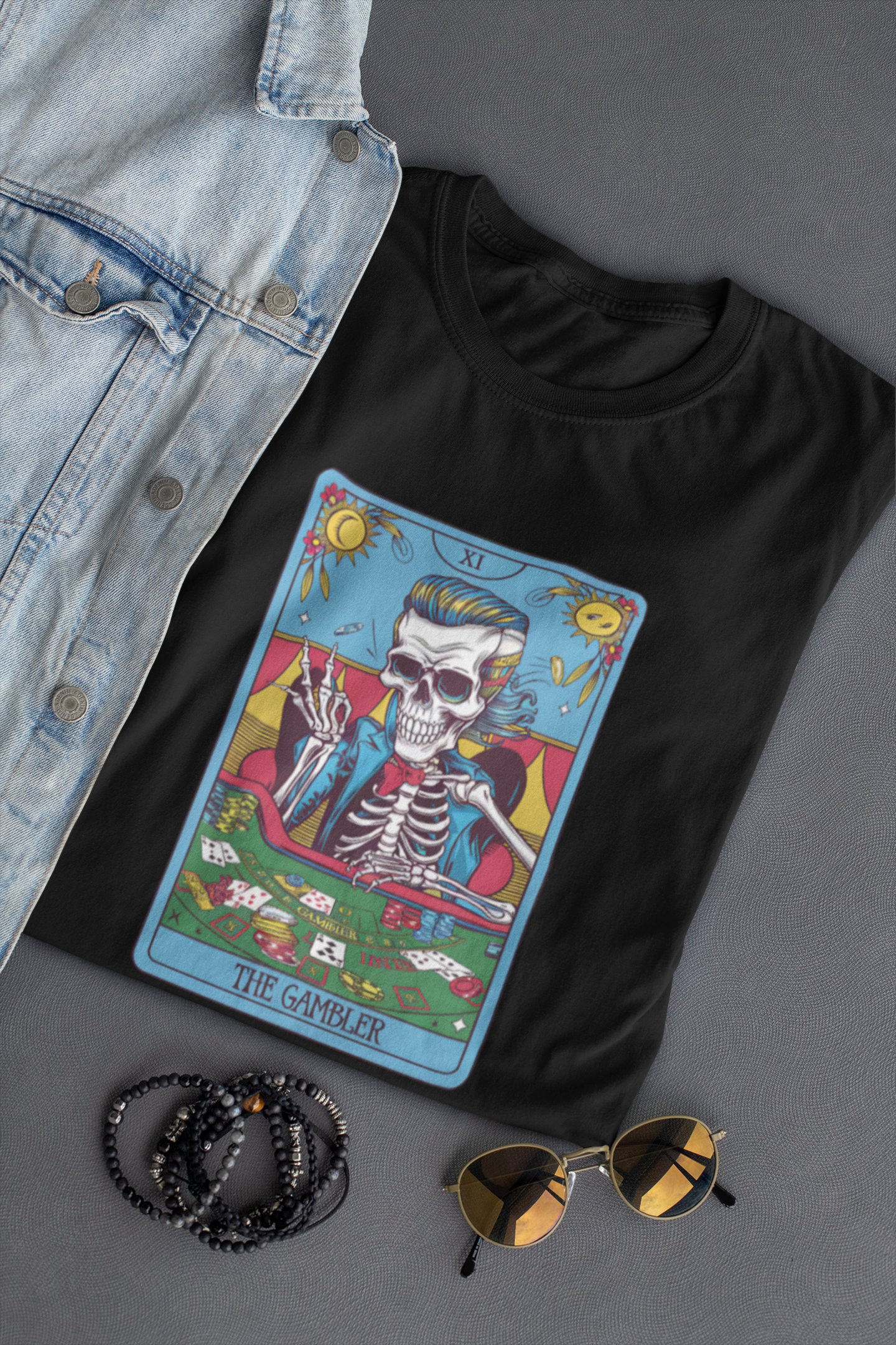 The gambler Skeleton Tarot inspired Unisex T-Shirt | Unfiltered