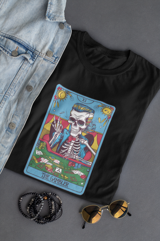 The gambler Skeleton Tarot inspired Unisex T-Shirt | Unfiltered