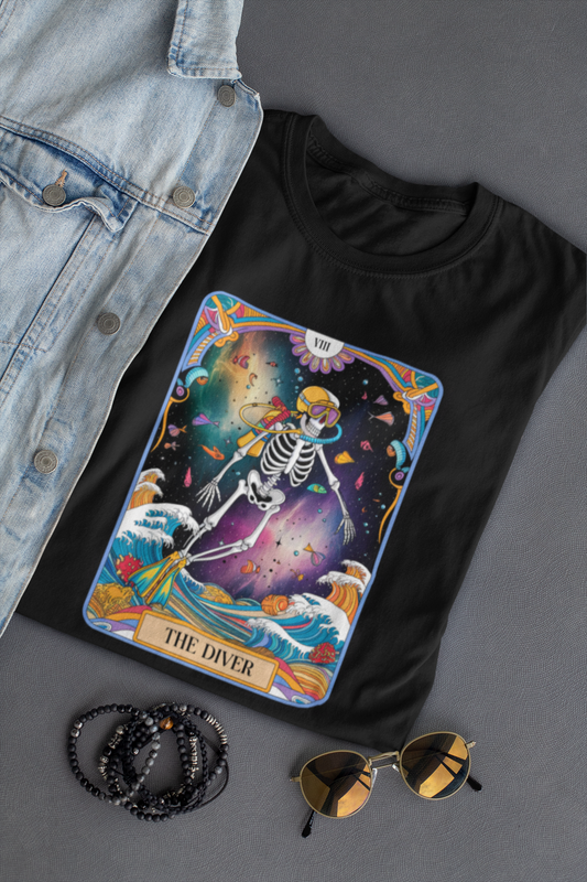 The Diver Unisex Skeleton Tarot Meme T-shirt| Unfiltered