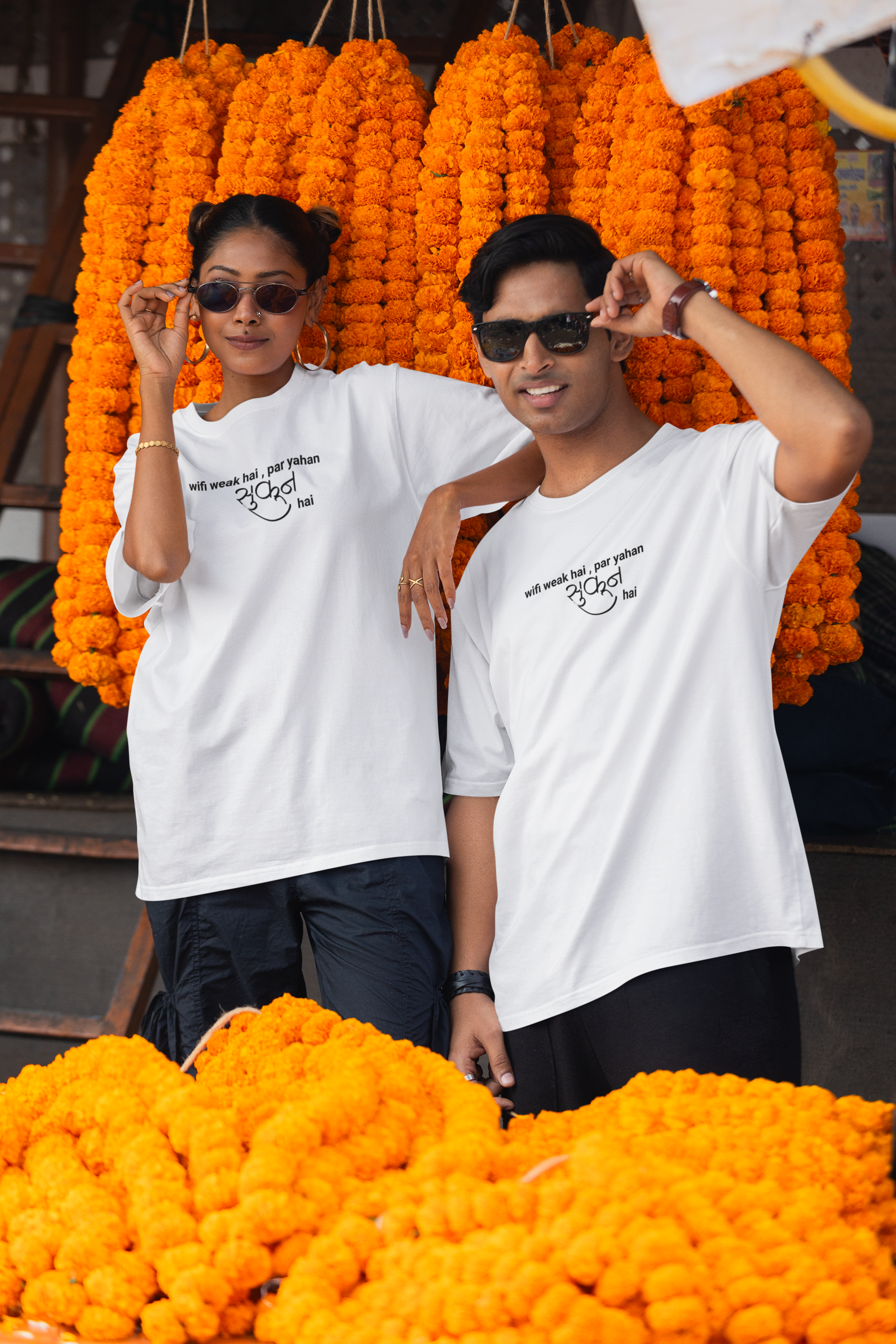 Wifi weak hai, par Sukoon hai Unisex Oversized Terry-Cotton Travel Tees - Unfiltered