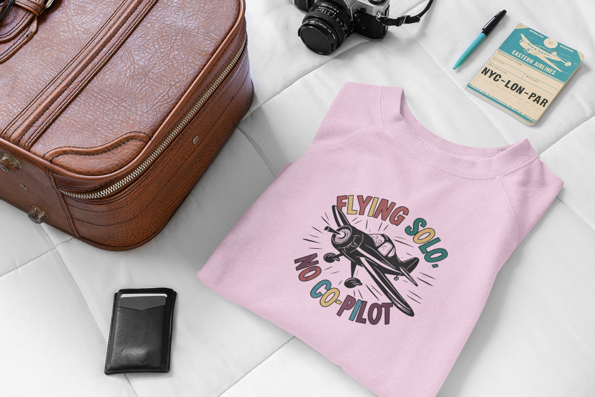 Flying Solo No Copilot Unisex Oversized Terry Cotton Tees - Unfiltered