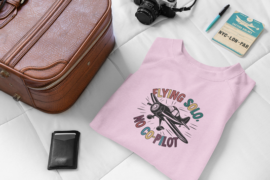 Flying Solo No Copilot Unisex Oversized Terry Cotton Tees - Unfiltered
